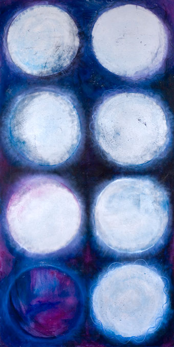 Seven Moons Painting by Rika Turel.